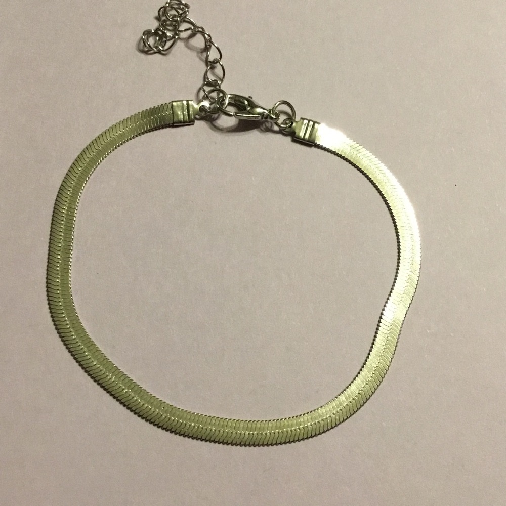 Silver Chain Bracelet herringbone womens jewelry